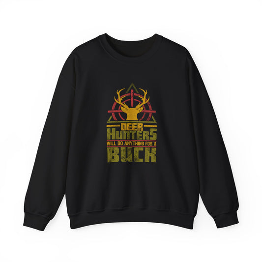 Unisex Funny Sweatshirt Deer Hunter  Black