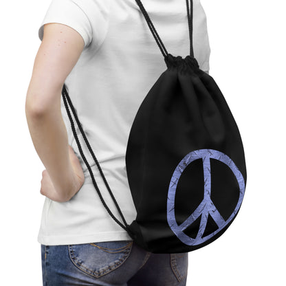 Drawstring Bag - Blue Steel Peace Sign