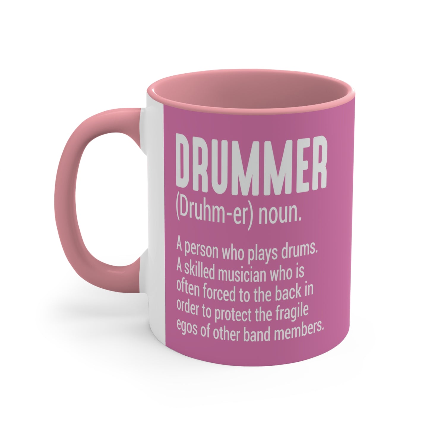 Accent Coffee Mug Drummer Music Pink