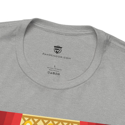 Gray t-shirt with 'FanVendor.com' logo and text on the collar.