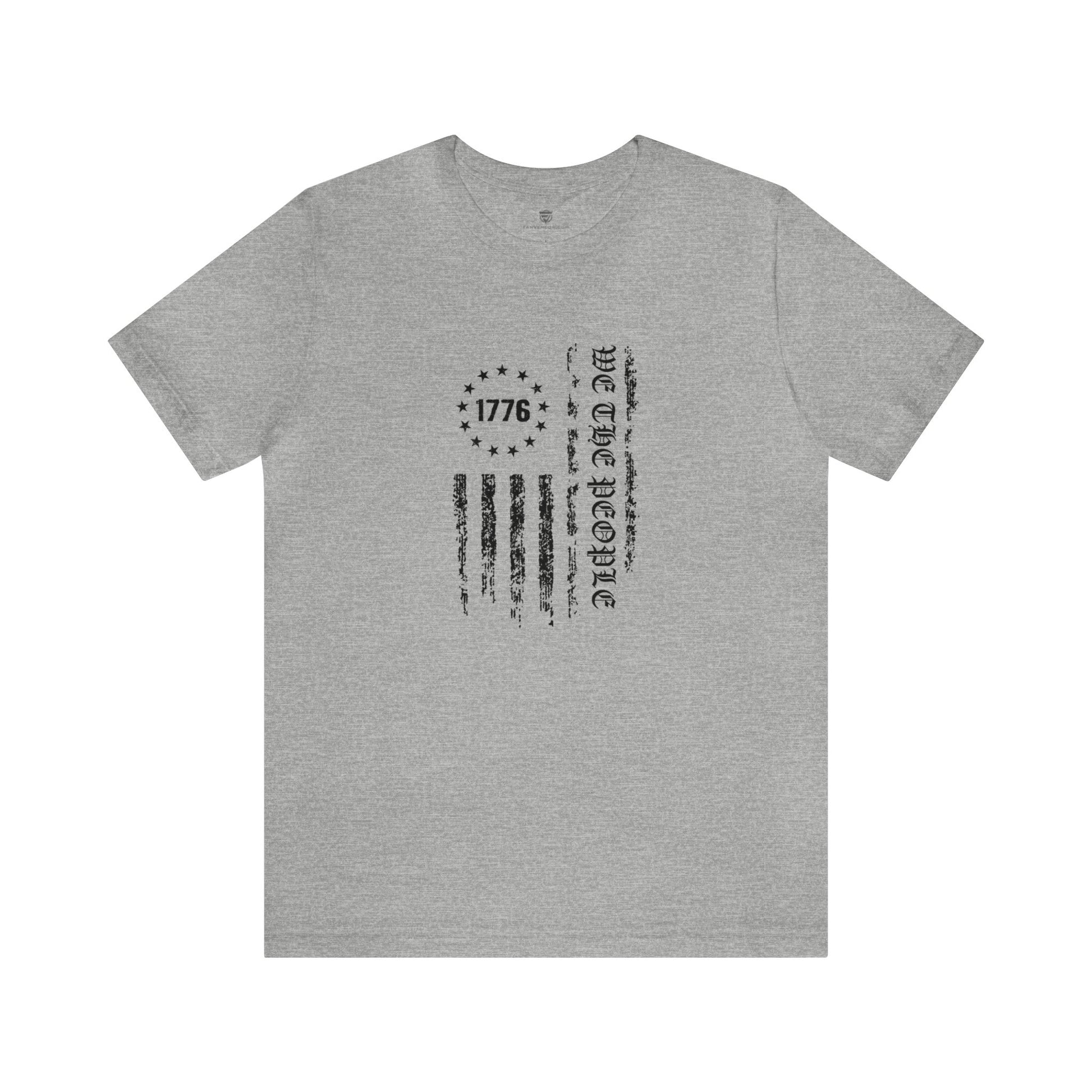 We The People American Flag T-Shirt  Grey