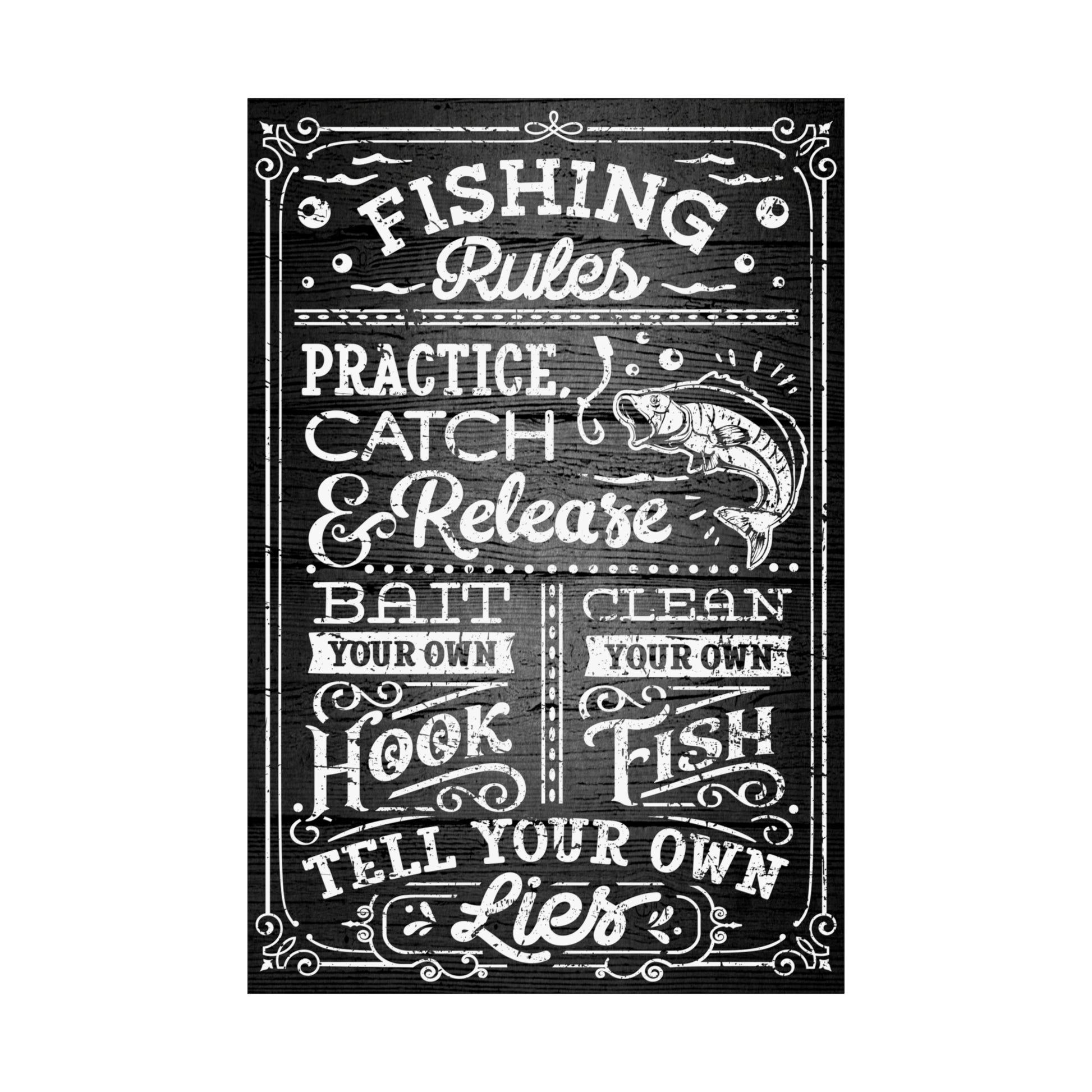 Cool Funny Fishing Poster Graphic Design