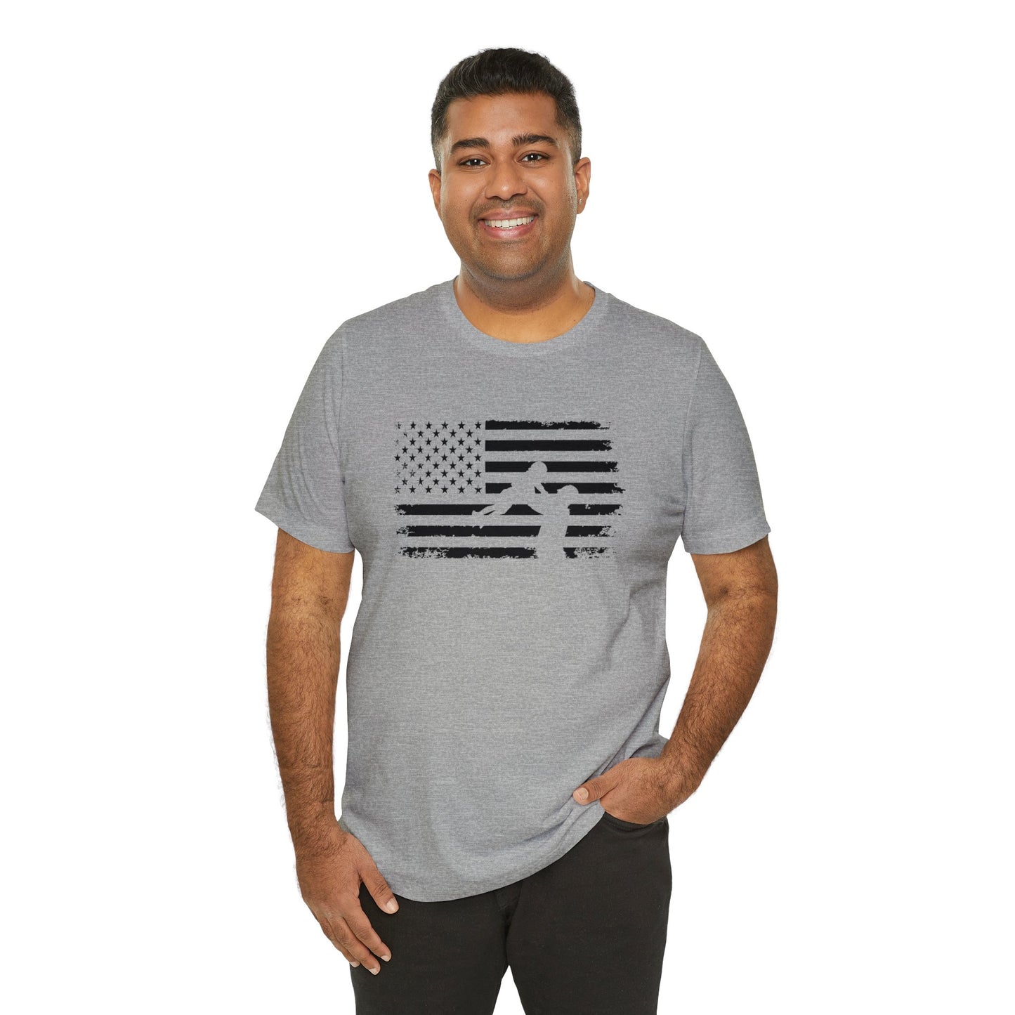 Gift for Grand Dad American Flag Graphic Tee 