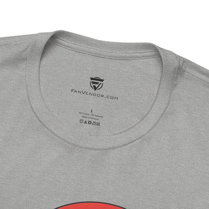 Gray t-shirt with 'Fanvendor.com' logo and text on the collar.