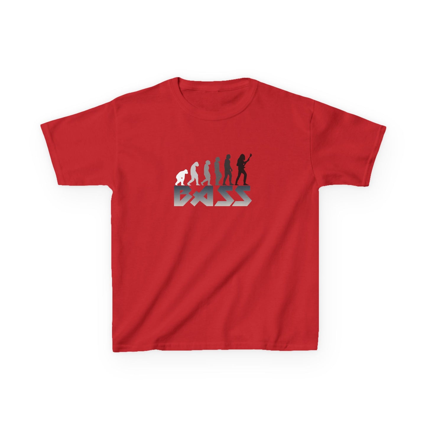 Red t-shirt with a graphic design on a white background
