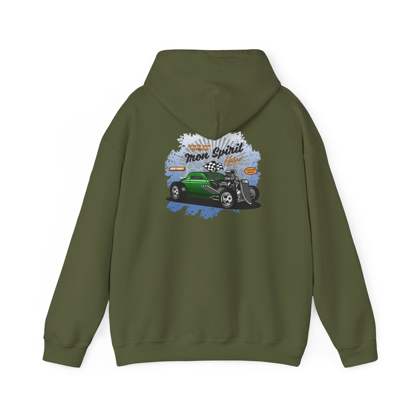 Cool Unisex Hoodie Hotrod Muscle Car Green