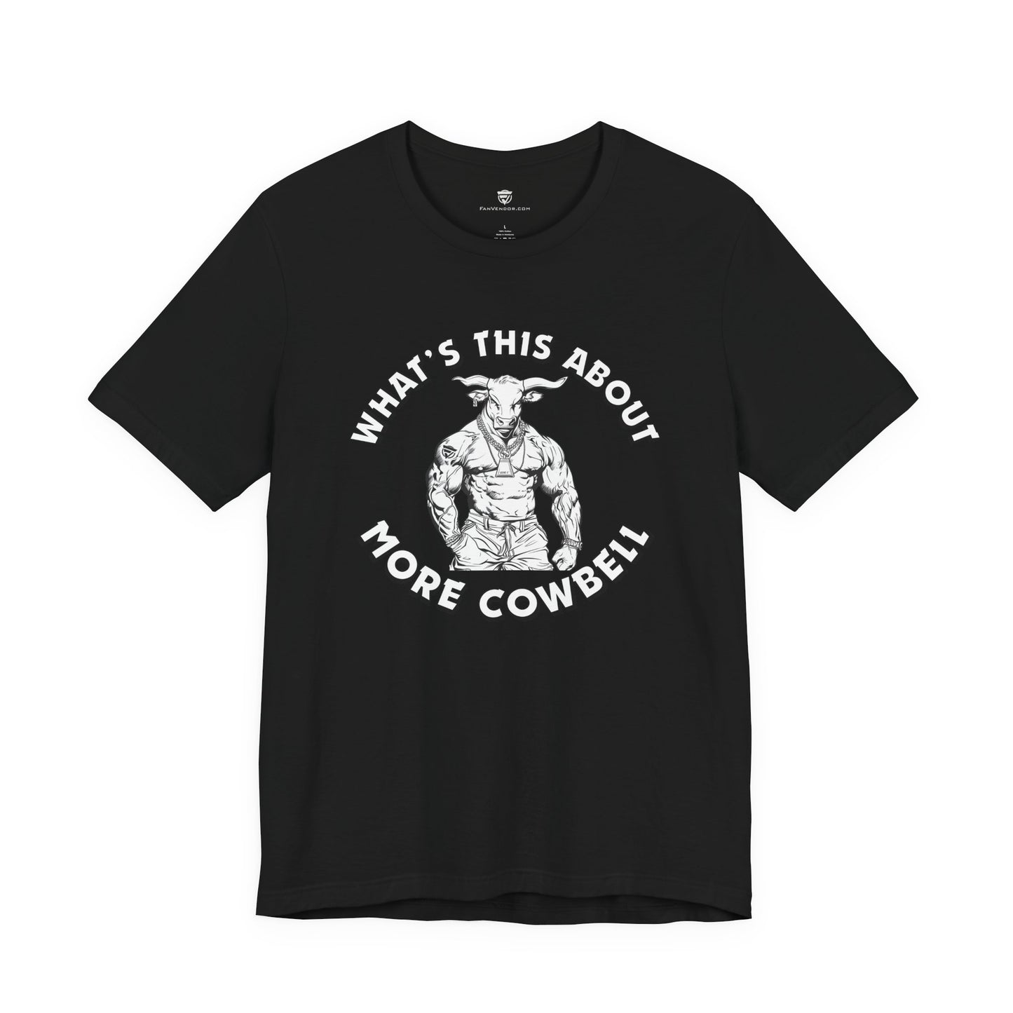 Black t-shirt with a graphic text on a white background