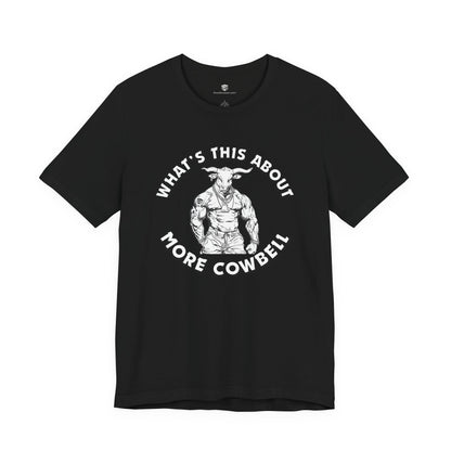 Black t-shirt with a graphic text on a white background