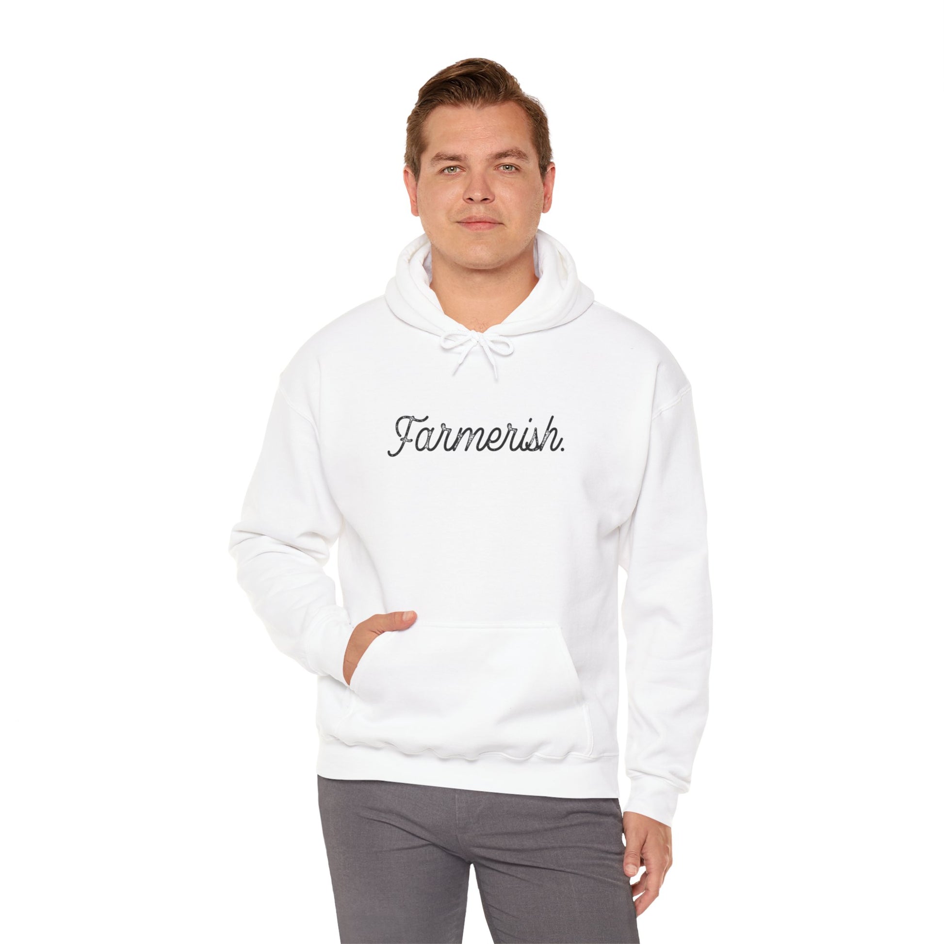 Cool Unisex Hoodie Farm Country White