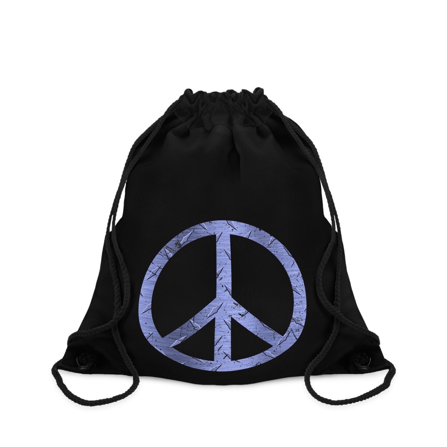 Cool Athletic Drawstring Bag Peace Sign Black