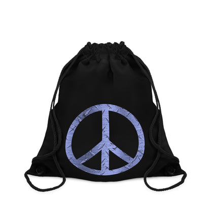 Cool Athletic Drawstring Bag Peace Sign Black