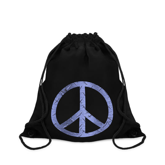 Cool Athletic Drawstring Bag Peace Sign Black