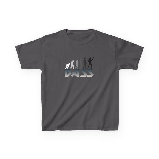 Gray t-shirt with 'BASS' evolution graphic on a white background