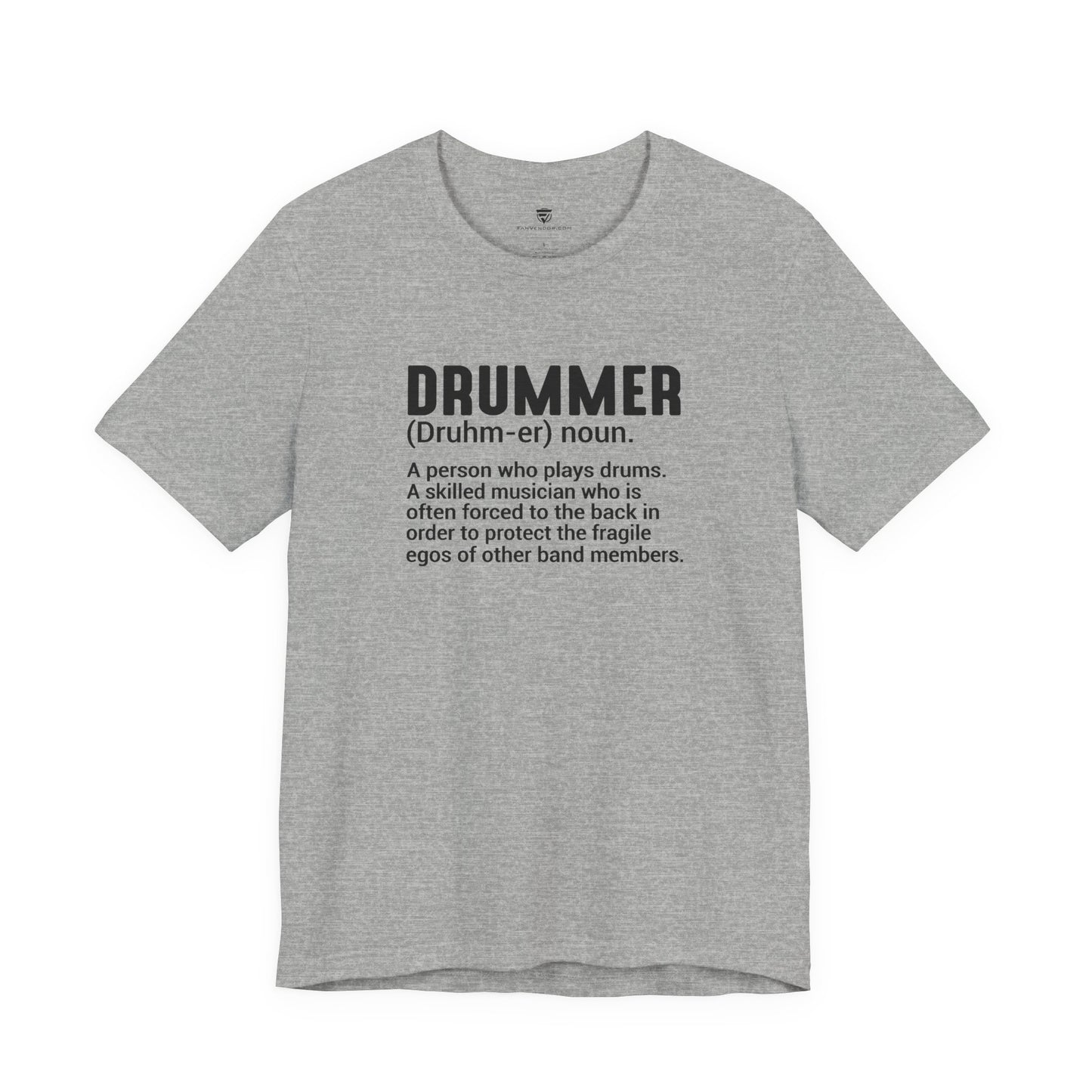 Gray t-shirt with design on a white background