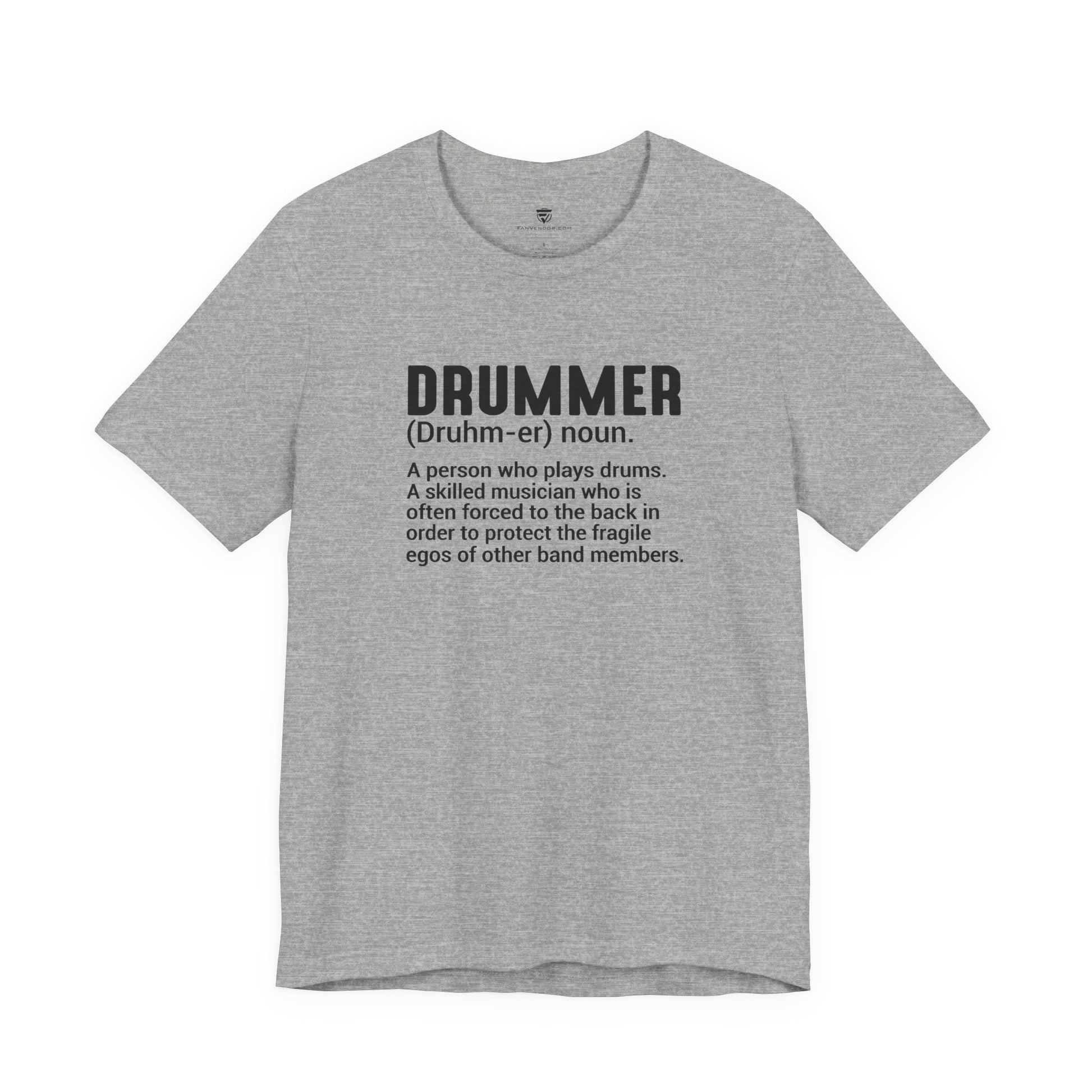 Gray t-shirt with design on a white background