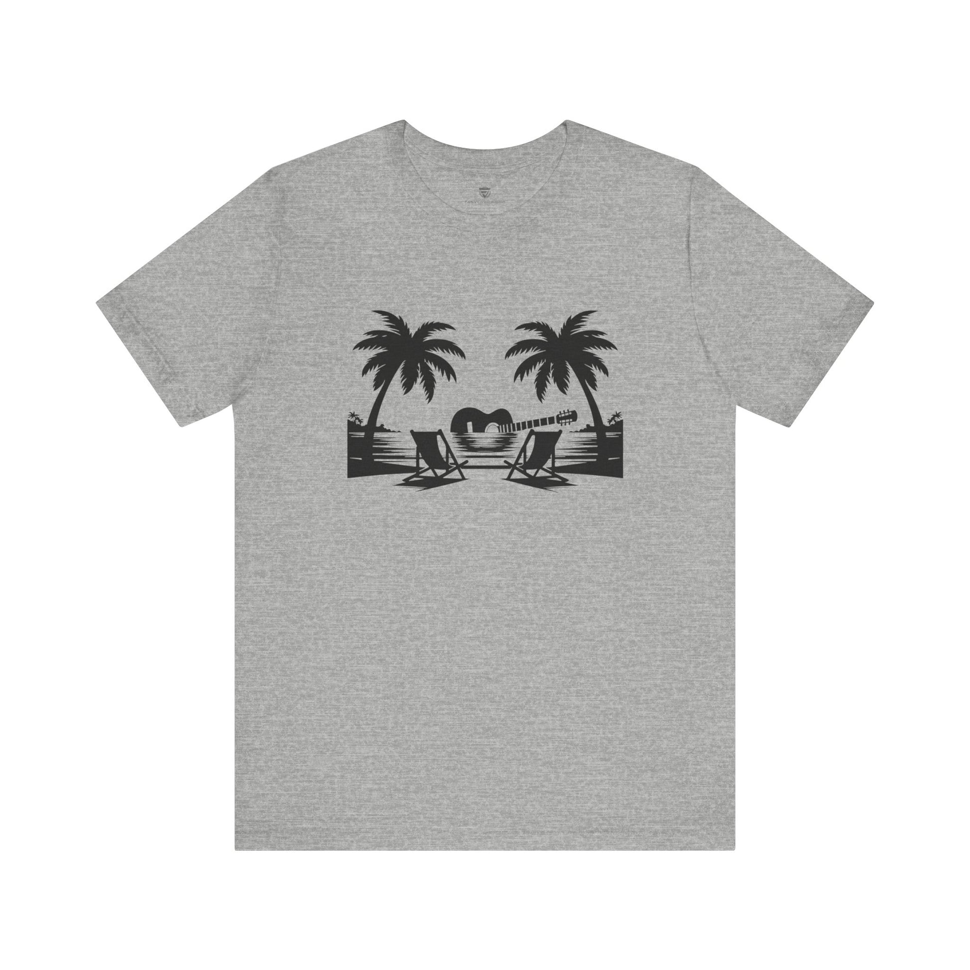 Unisex T-Shirt Guitar Music Beach Grey