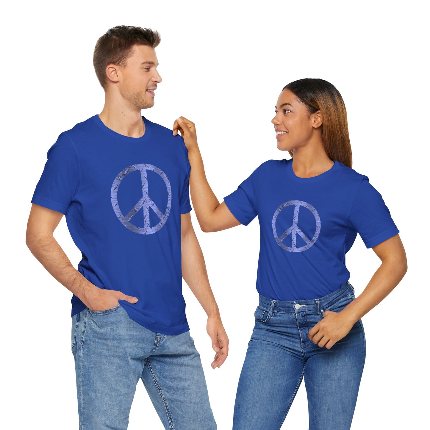 Cool Unisex T-Shirt Peace Sign Blue