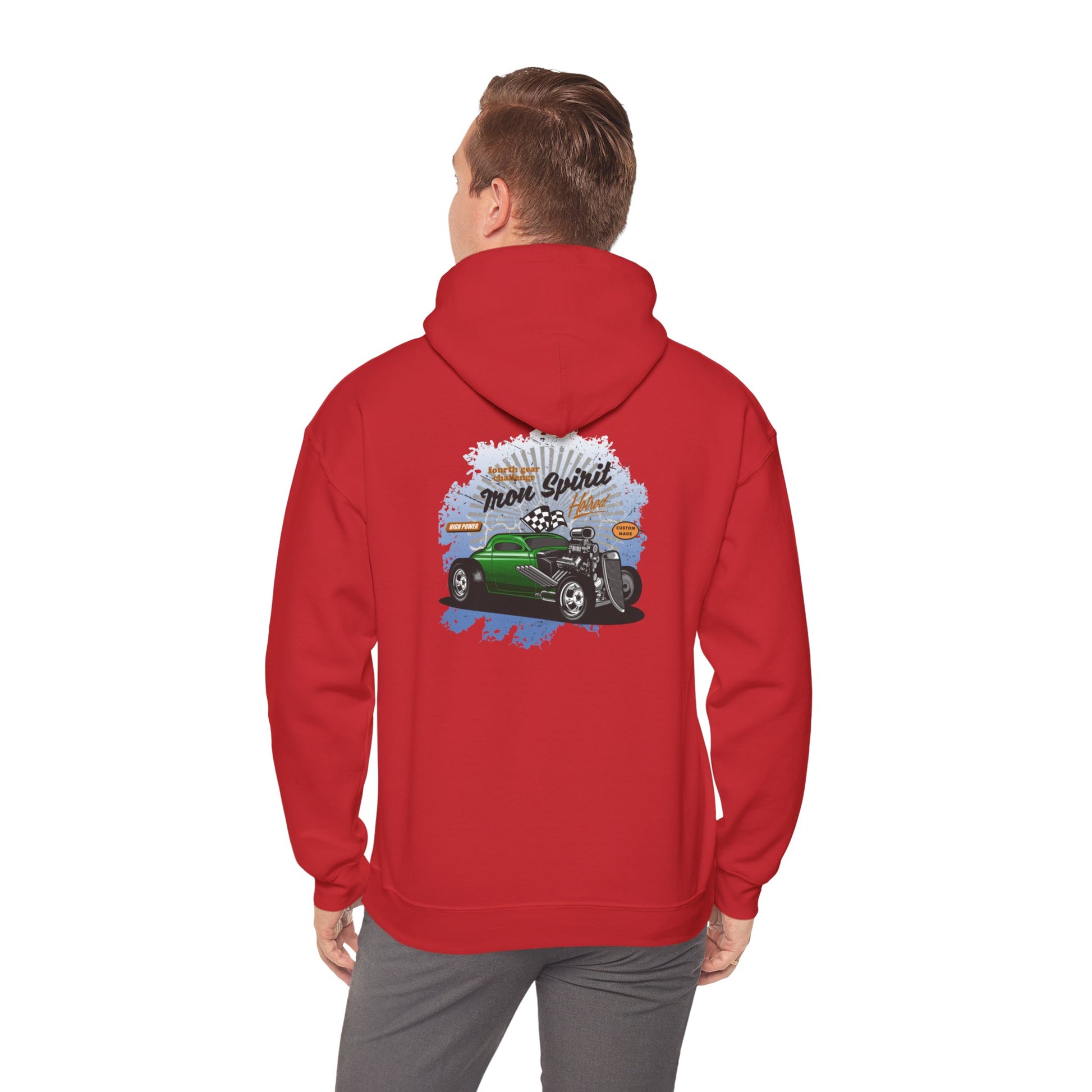 Cool Unisex Hoodie Hotrod Muscle Car Red