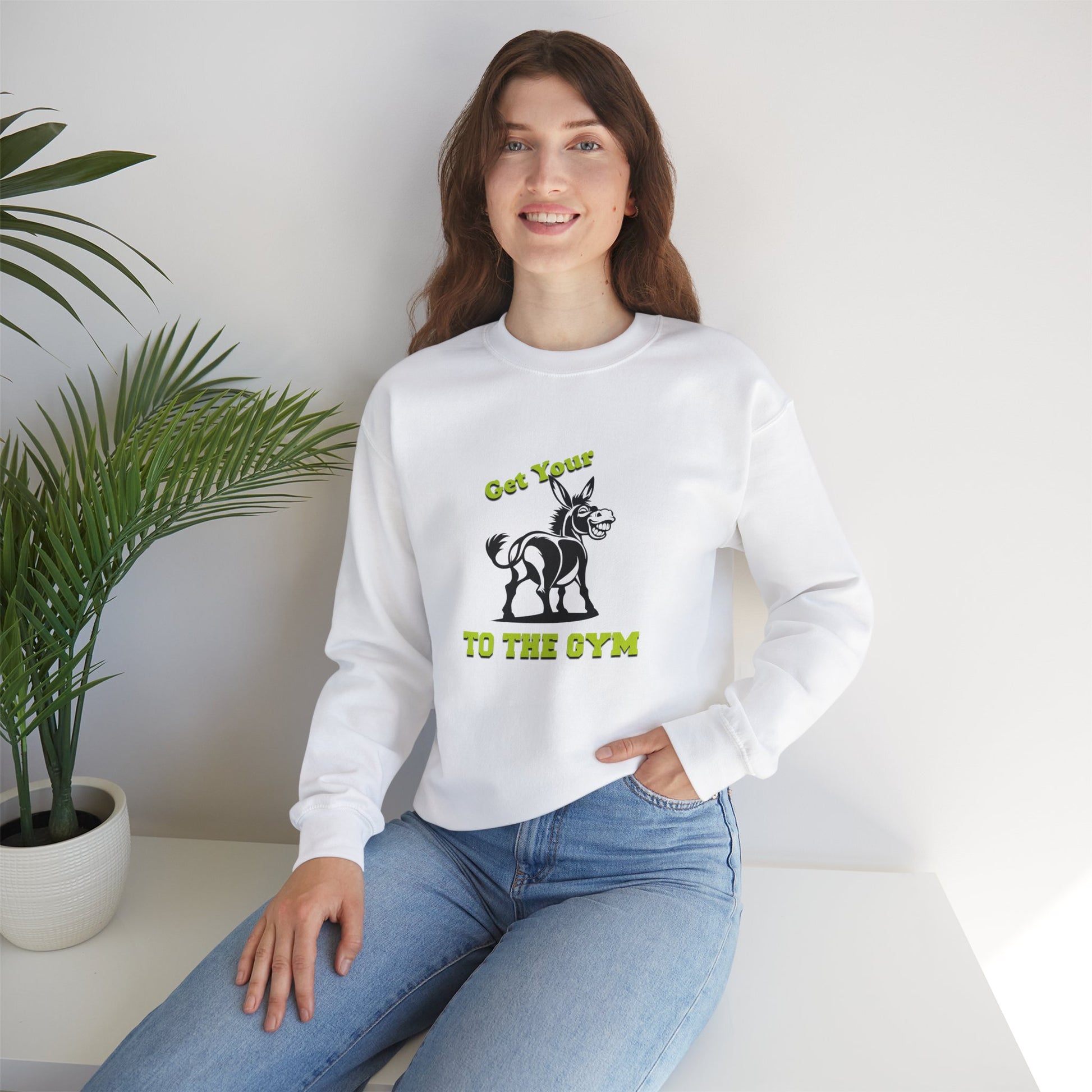 Unisex Funny Sweatshirt Gym Fitness White