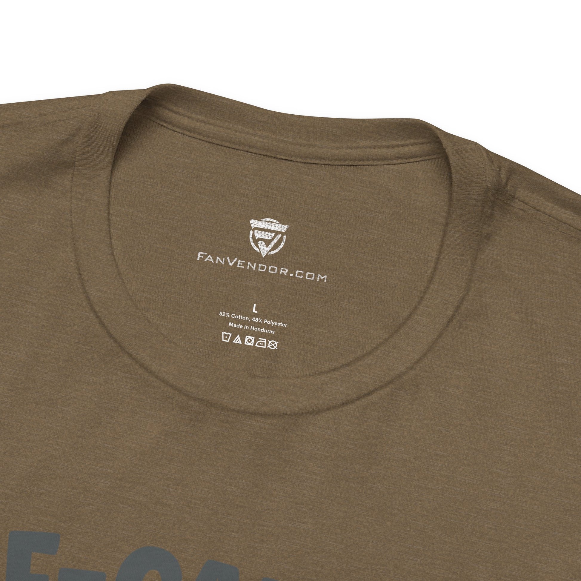 Brown t-shirt with 'Fanvendor.com' logo and text
