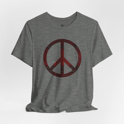 Unisex T-Shirt Chest Wood Peace Sign Military Grey