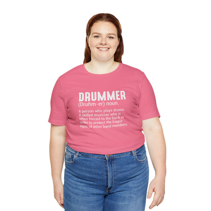 Funny Unisex T-Shirt Drummer Music Pink