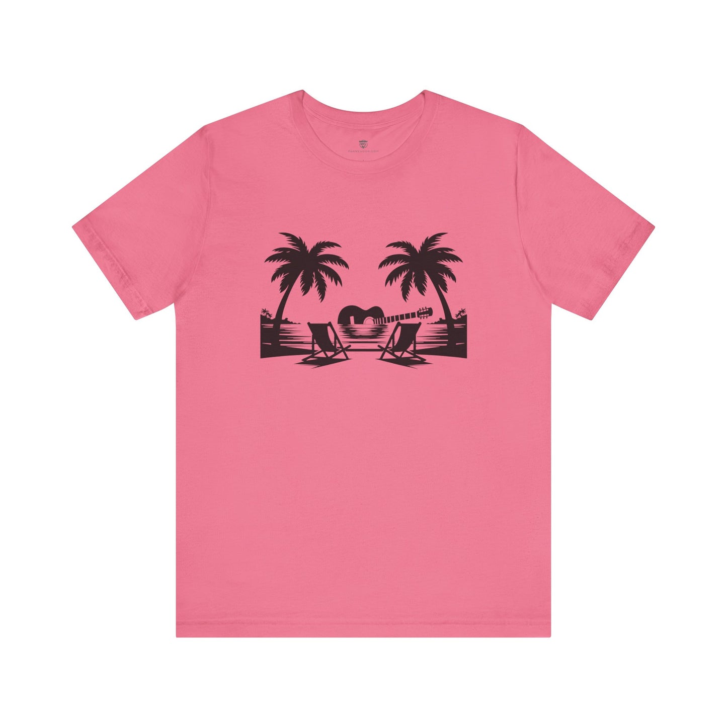 Unisex T-Shirt Guitar Music Beach Pink