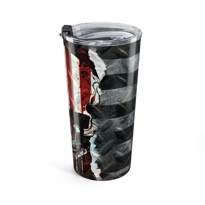 Tumbler with artistic design on a white background