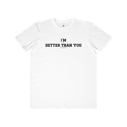 White t-shirt with text on a white background