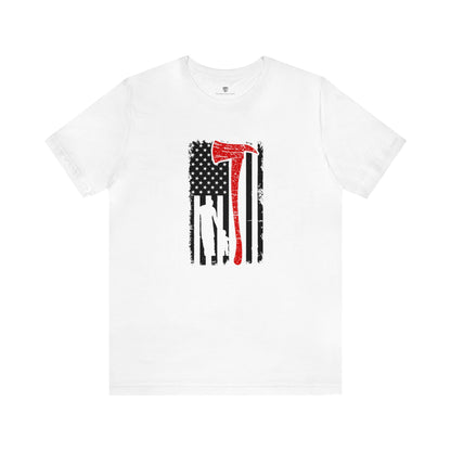 Patriotic Fireman Graphic Tee White