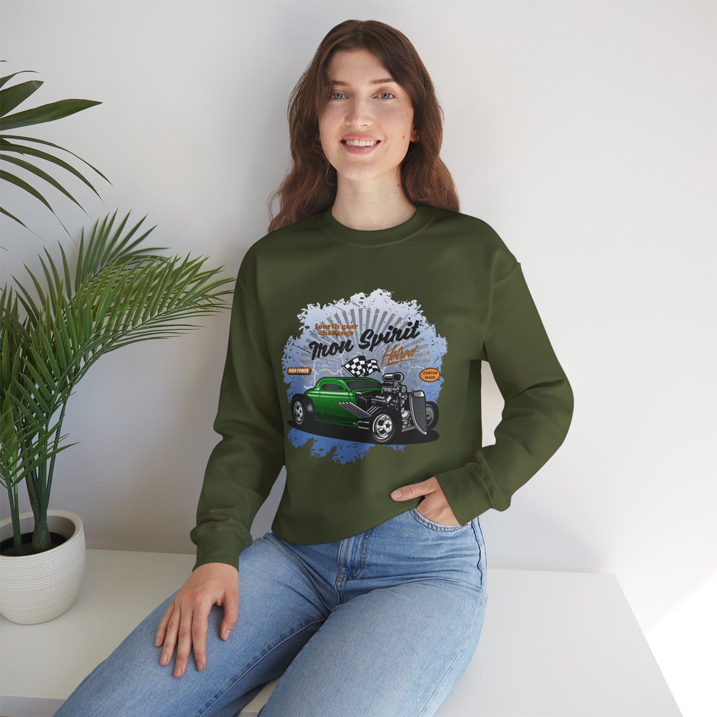 Unisex Cool Sweatshirt Hotrod Green