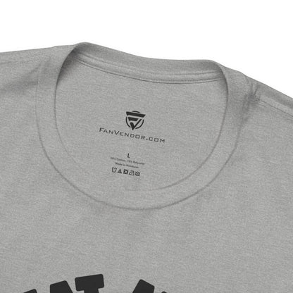 Gray t-shirt with 'FanVendor.com' logo and text on the collar area.