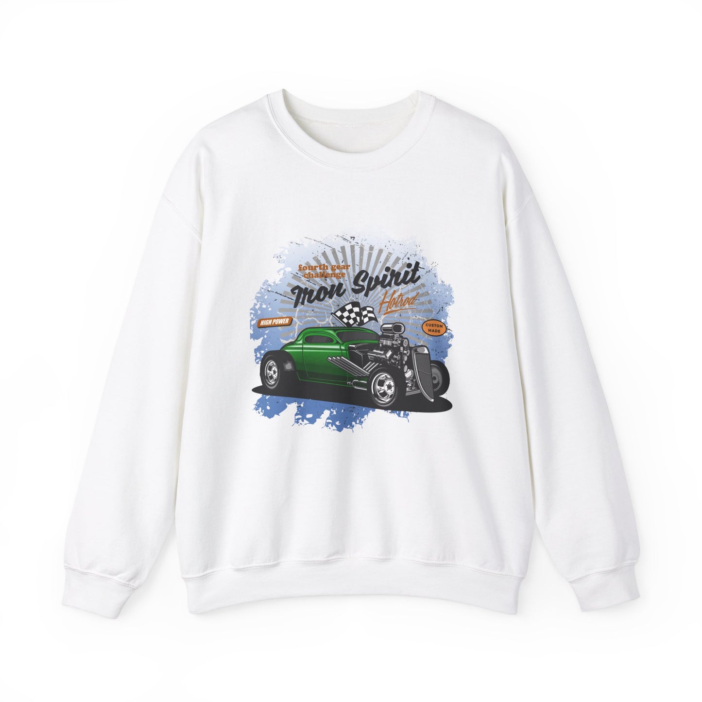 Unisex Cool Sweatshirt Hotrod White