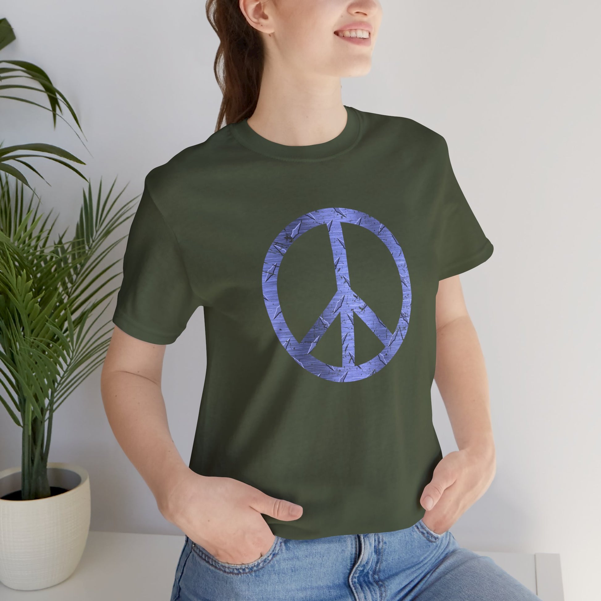 Cool Unisex T-Shirt Peace Sign Green