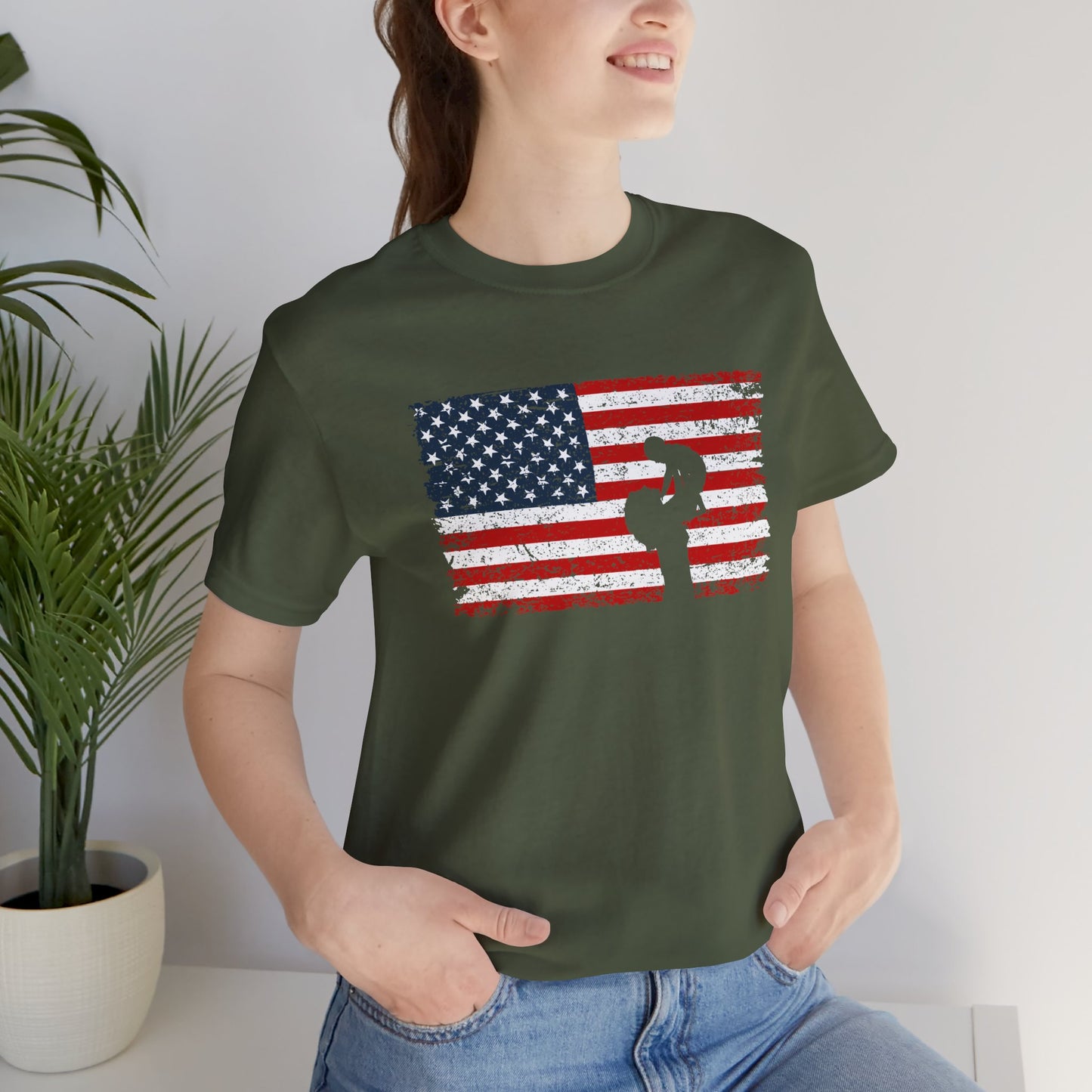 Unisex T-Shirt Mom America Green