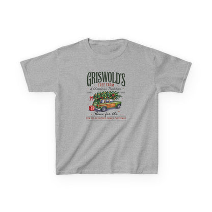 Gray t-shirt with Christmas-themed graphic and text on a white background