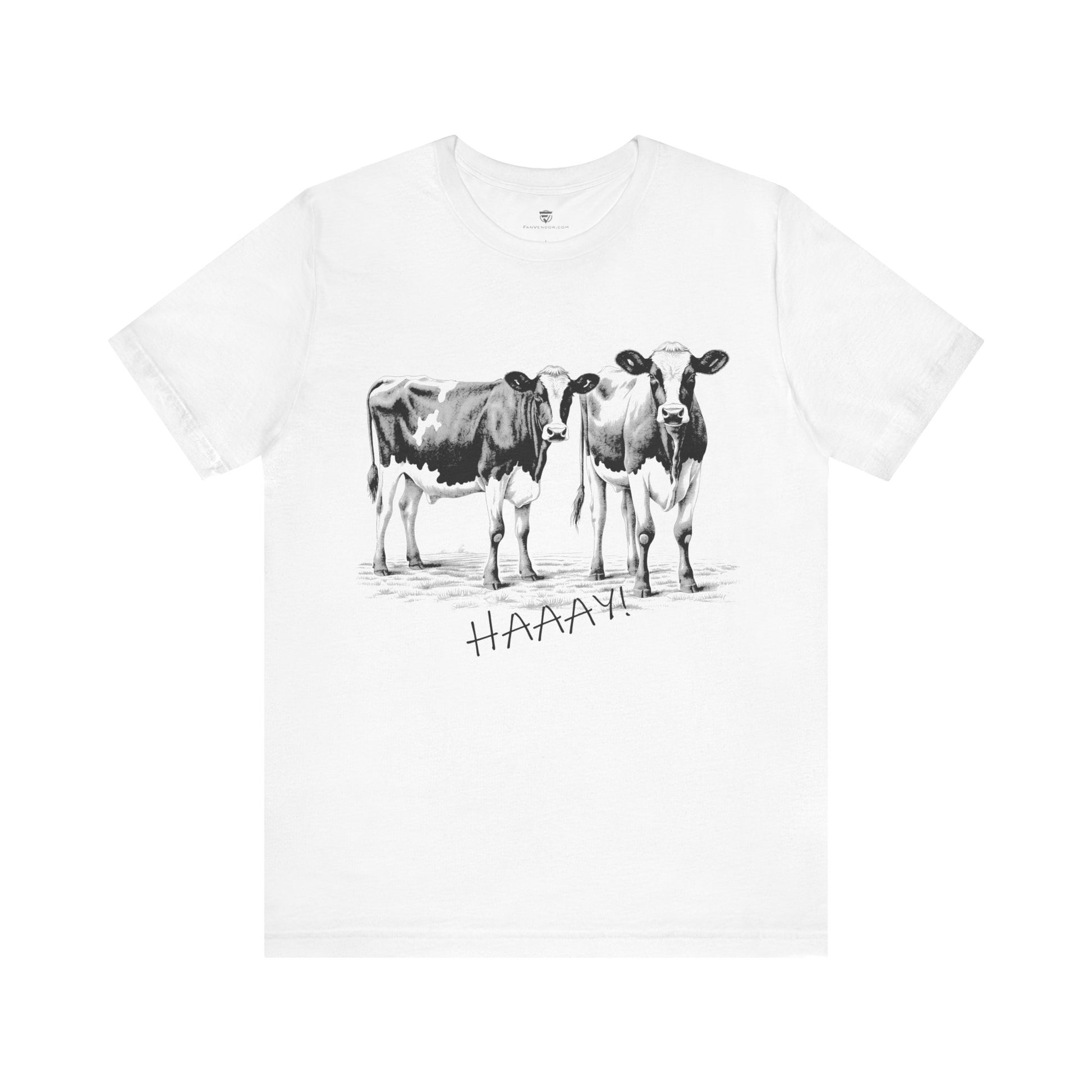 Funny Unisex T-Shirt Farm Cows White