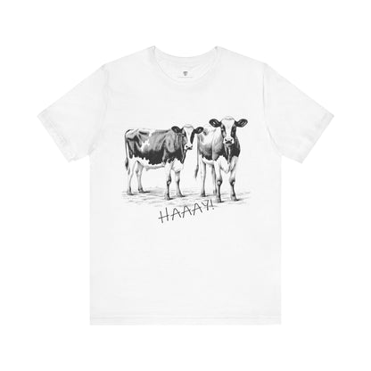 Funny Unisex T-Shirt Farm Cows White