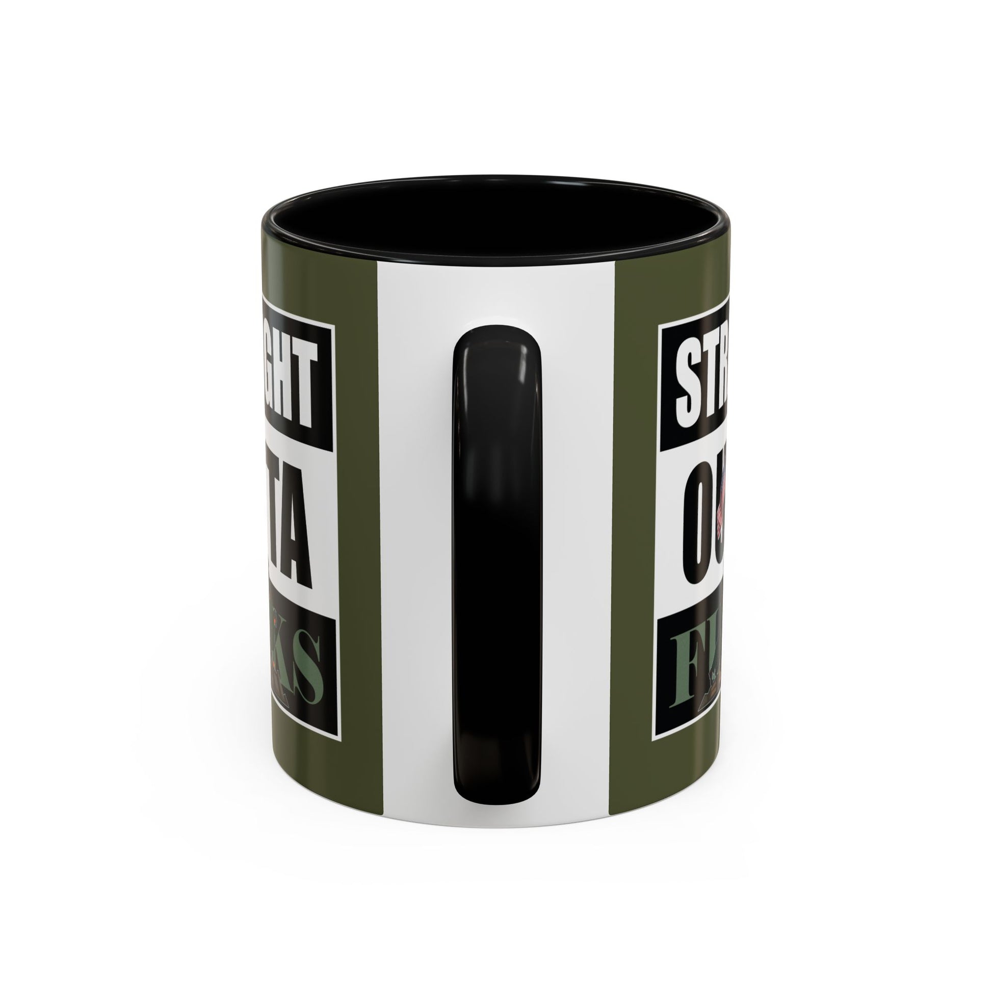 Mug with text design on a white background