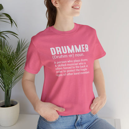 Funny Unisex T-Shirt Drummer Music Pink