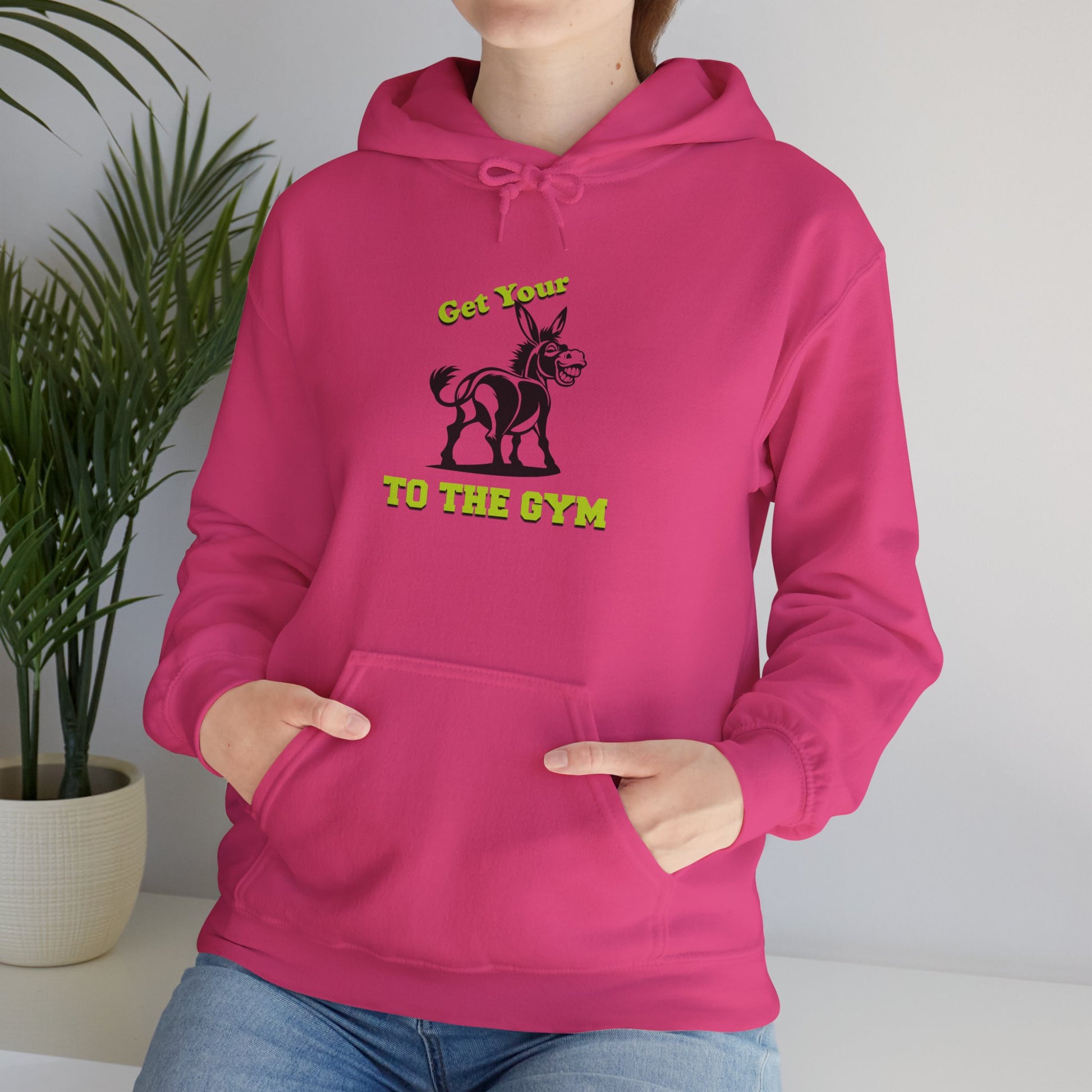 Funny Unisex Hoodie Gym Fitness Pink