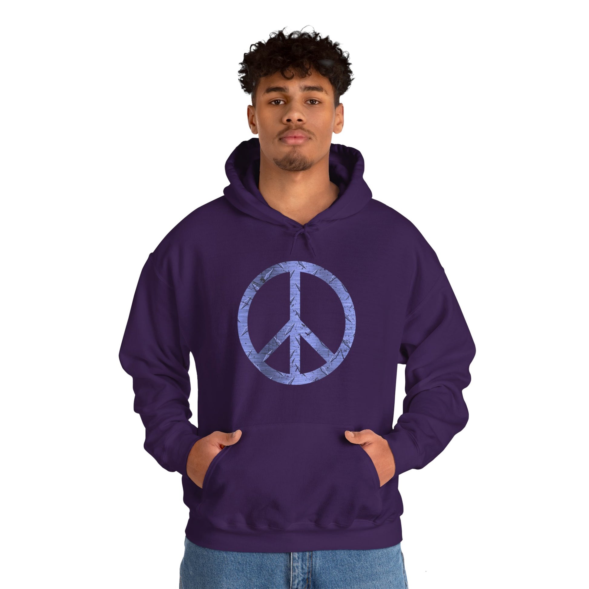 Cool Hoodie Graphic Peace Sign Purple