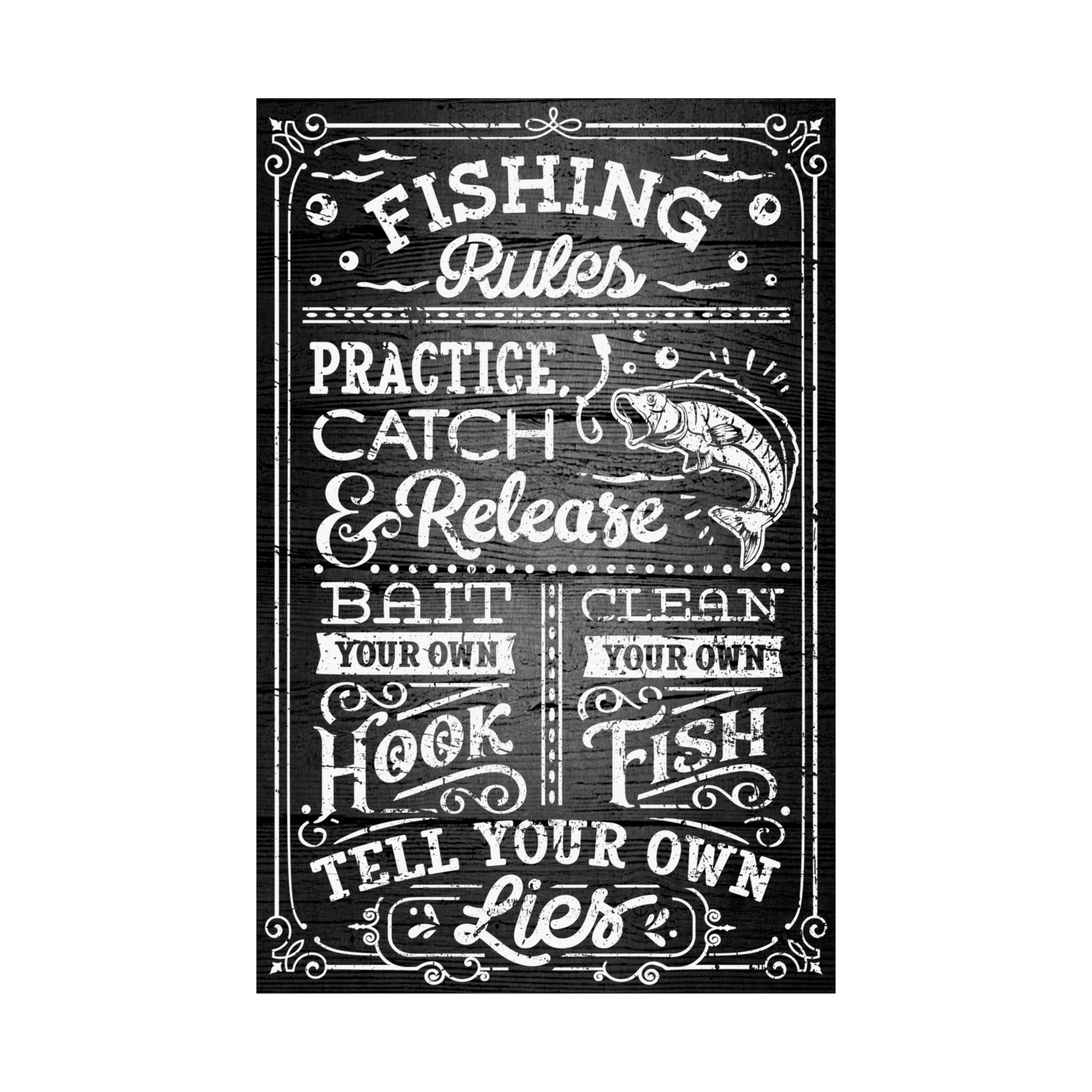 Cool Funny Fishing Poster Graphic Design