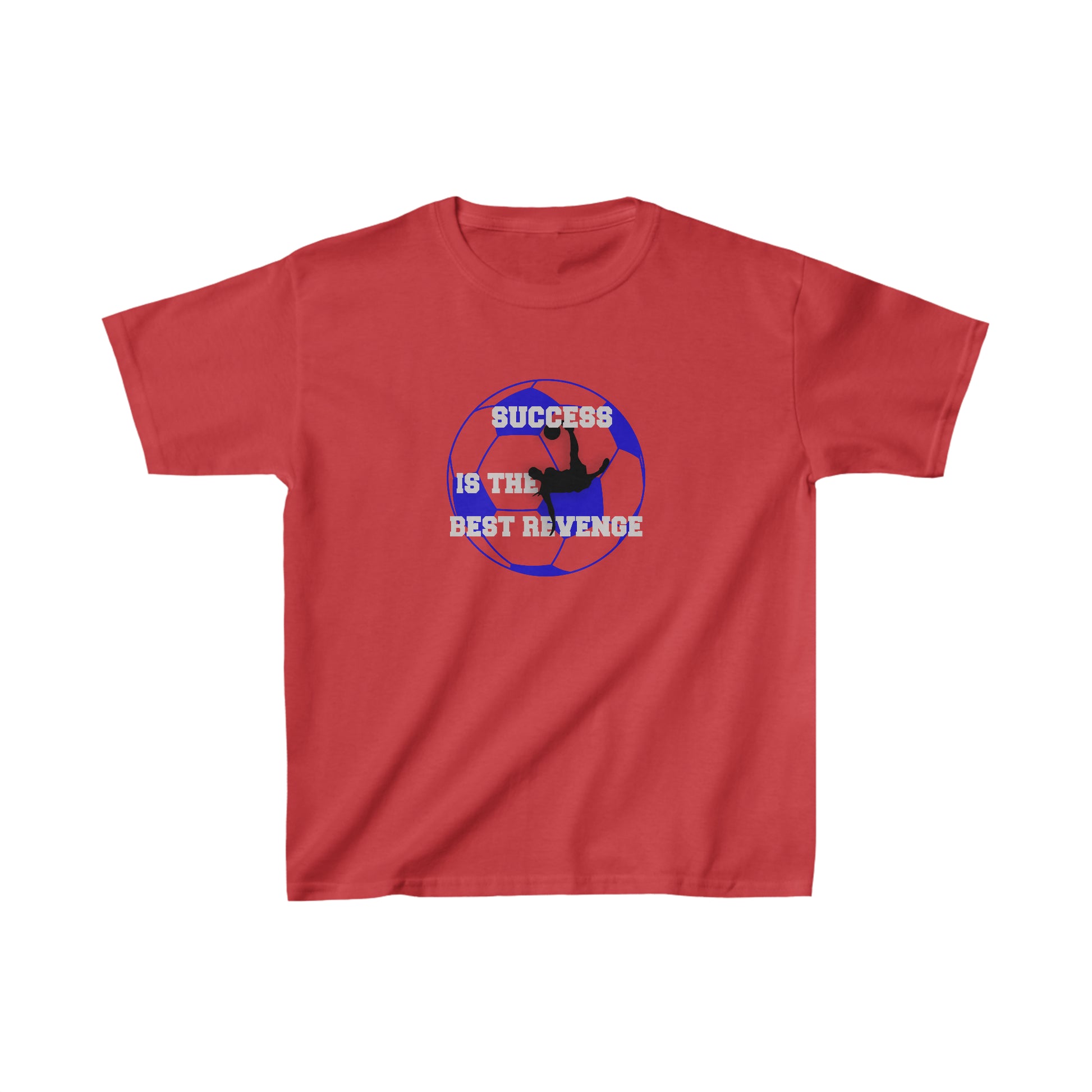 Kids Unisex T-Shirt Motivational Soccer Football Red