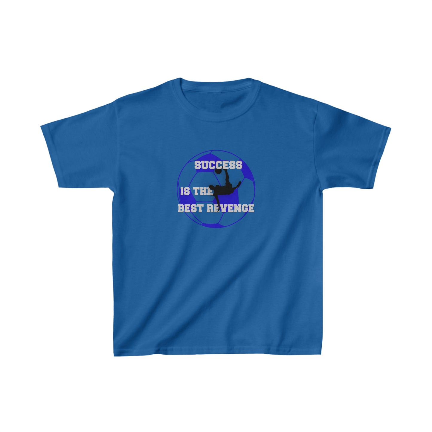 Kids Unisex T-Shirt Motivational Soccer Football Blue