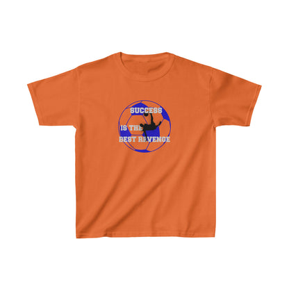 Kids Unisex T-Shirt Motivational Soccer Football Orange