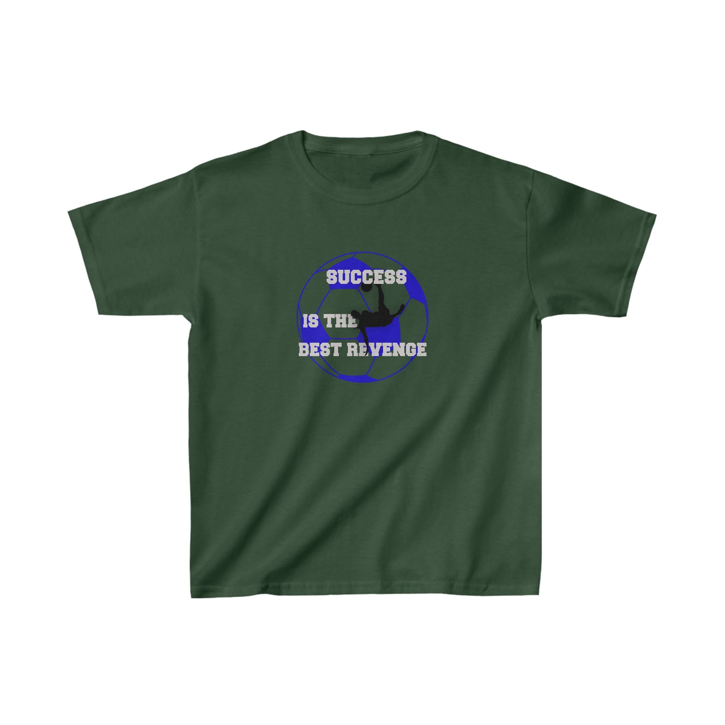 Kids Unisex T-Shirt Motivational Soccer Football Green