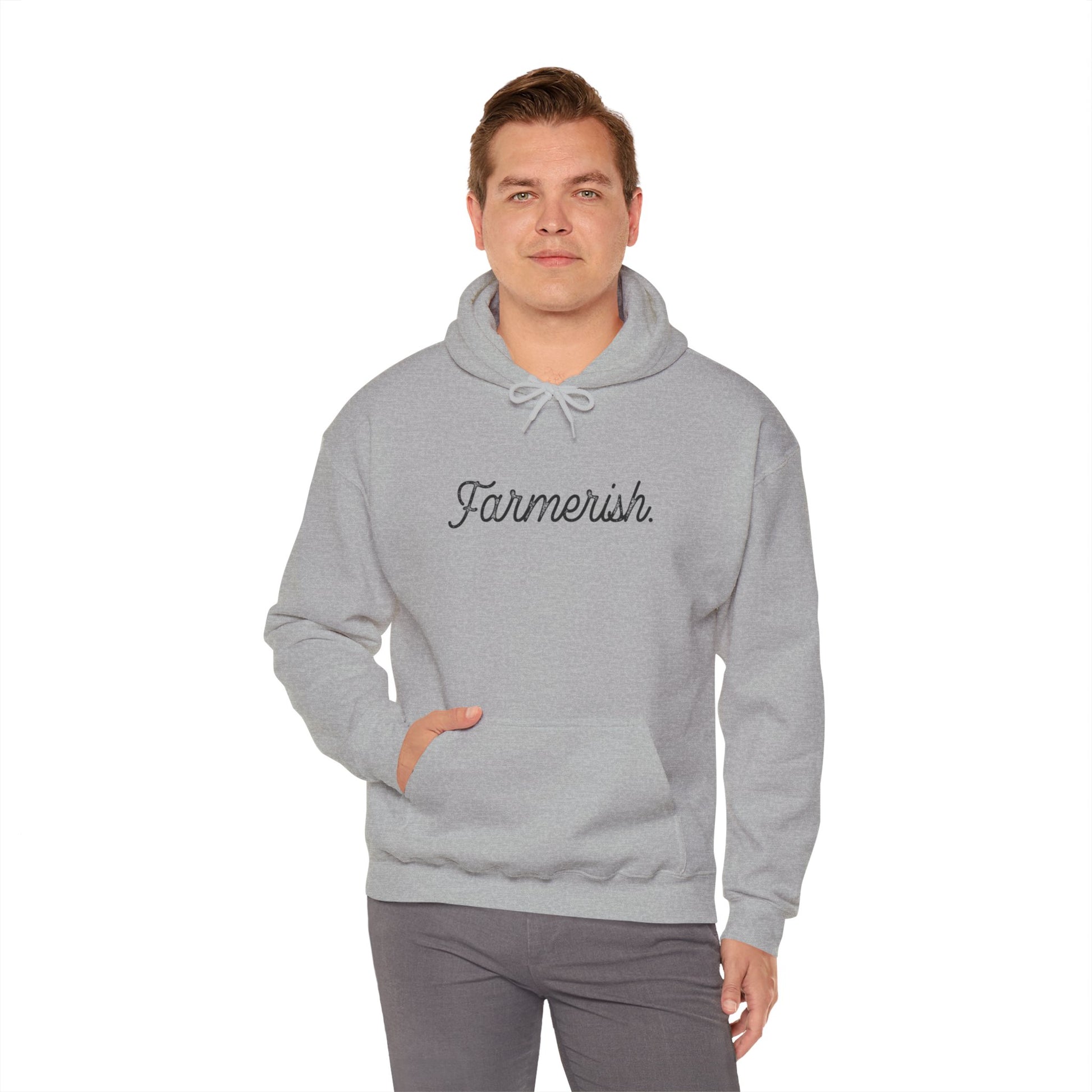 Cool Unisex Hoodie Farm Country Grey