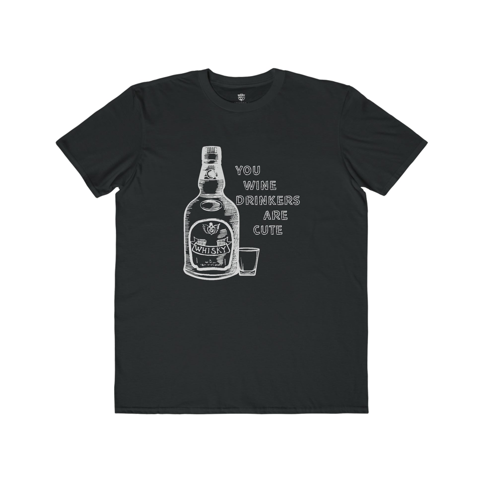 Funny Men's T-Shirt Wine Whiskey Black