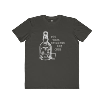 Funny Men's T-Shirt Wine Whiskey Smoke